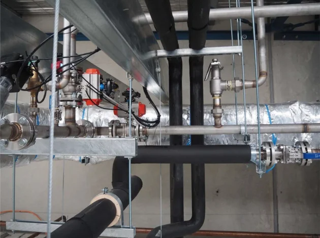 Steam and condensate process lines CIP supply is in this local