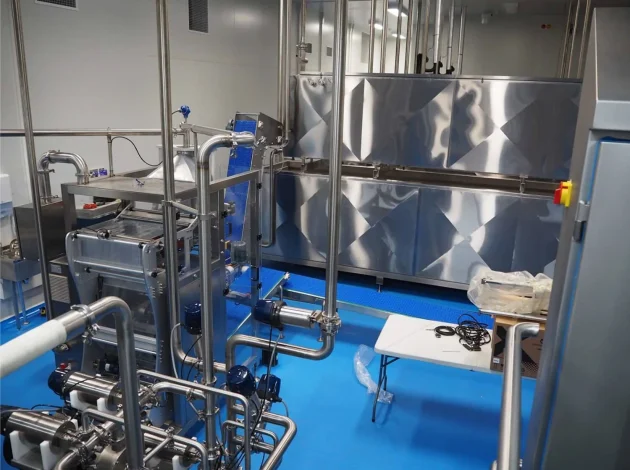 View of FMA linear water chiller with refrigeration evaporator