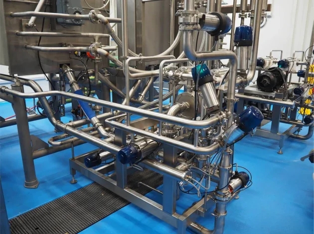 View of mecahic components that manage the flow of food